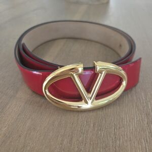 Red Leather Valentino Bell Size90